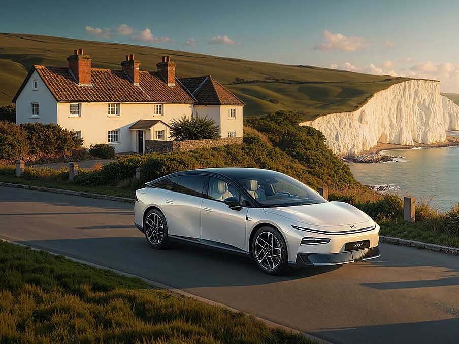 Xpeng G7+ an der Küste