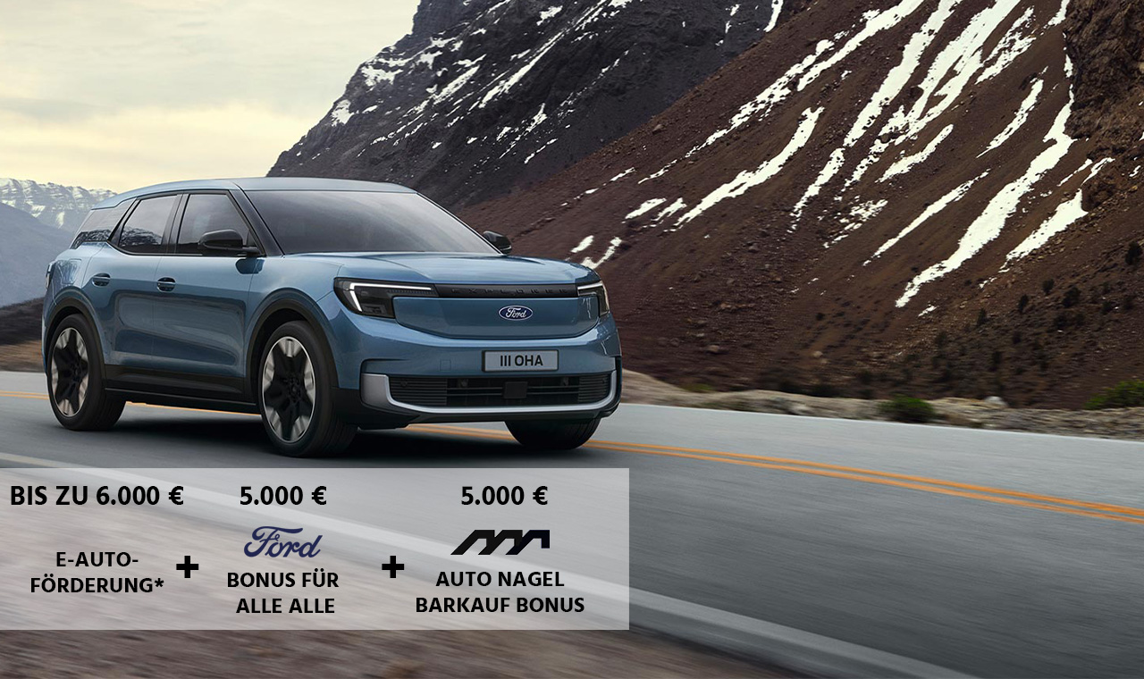 Ford Explorer blau seitlich front