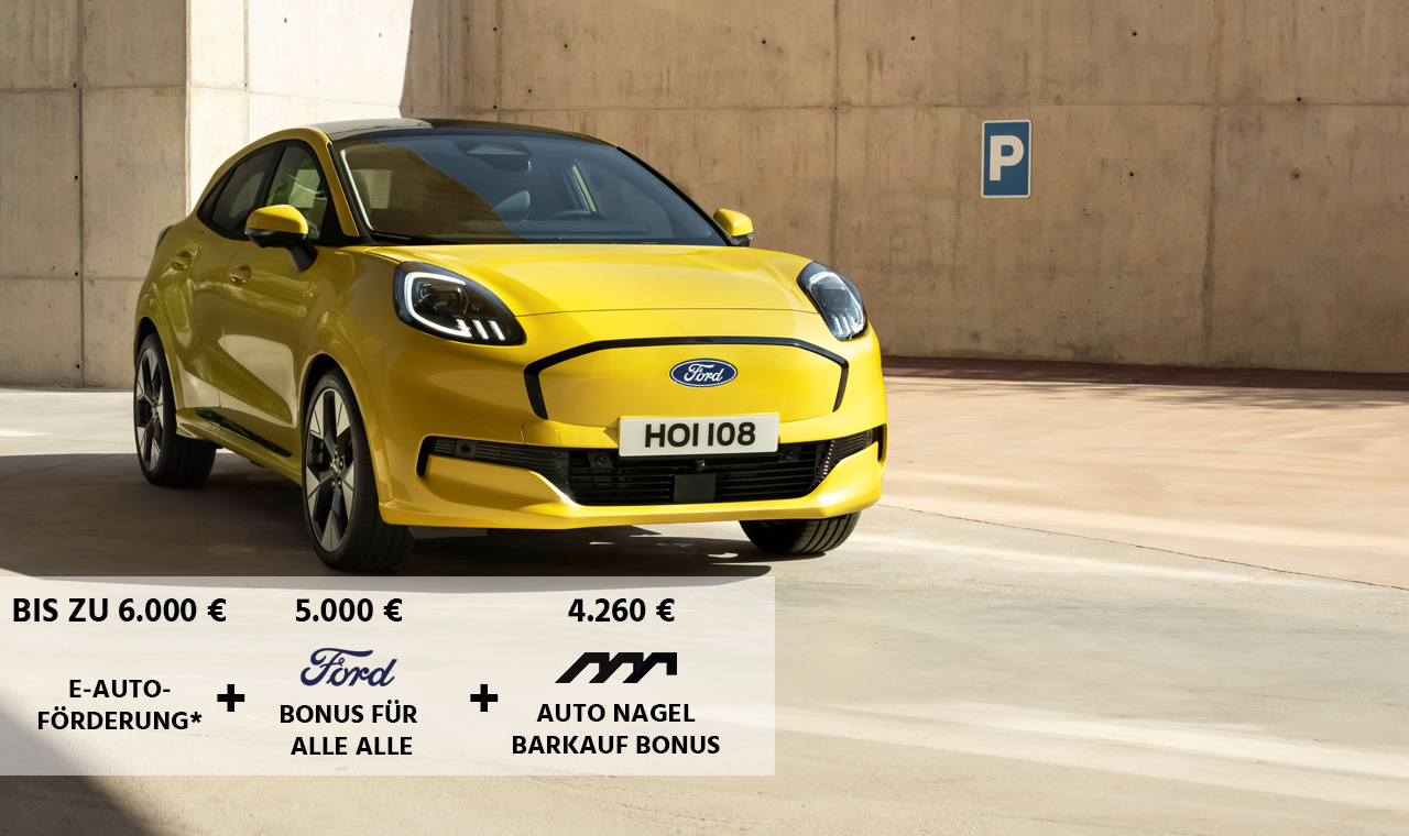 Ford Puma Gen E gelb seitlich front