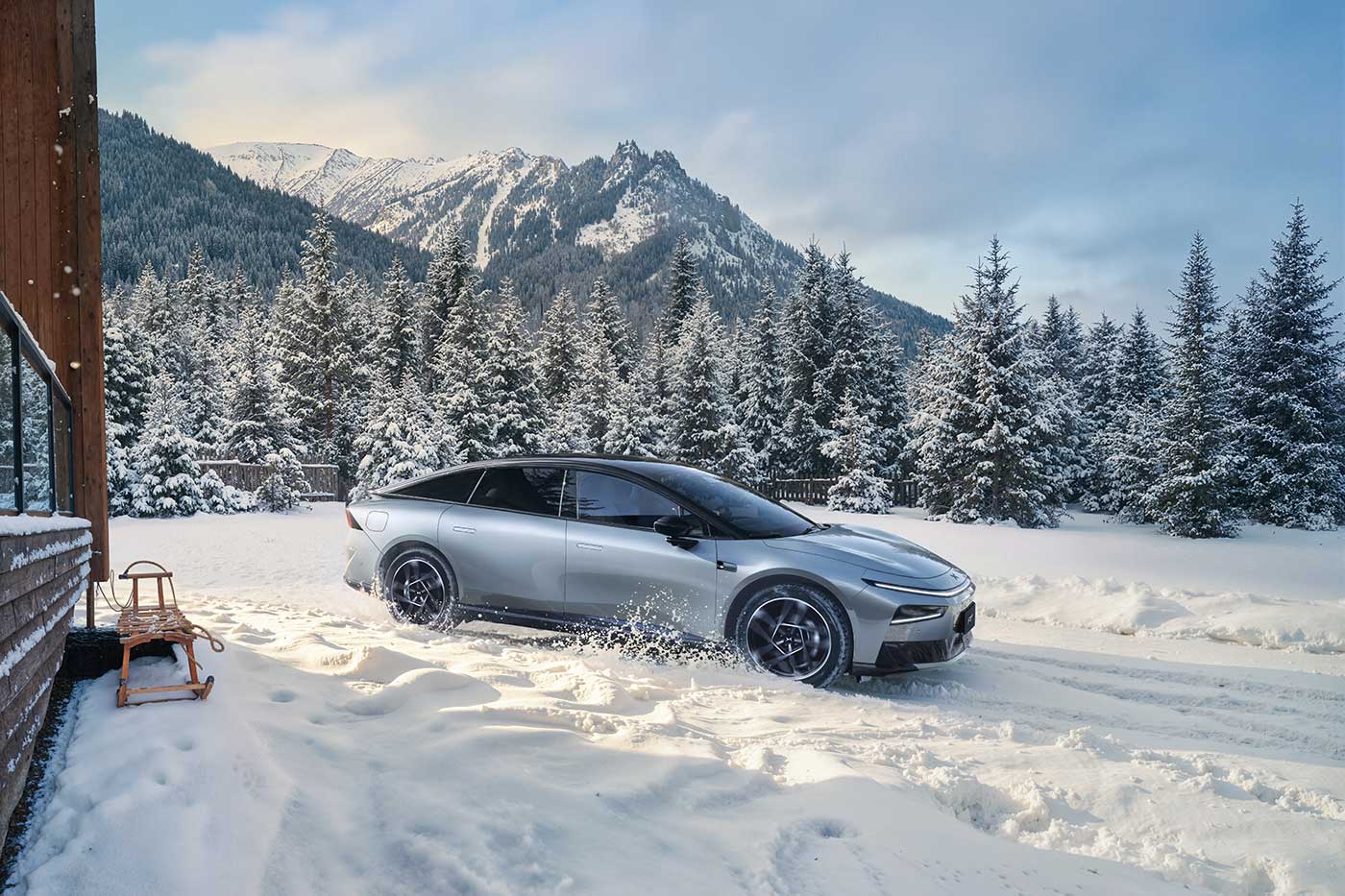 Xpeng G7+ im Schnee